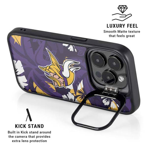 NFL Minnesota Vikings Tropical Print iPhone 15 Pro Kickstand Case