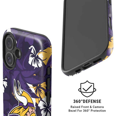 NFL Minnesota Vikings Tropical Print iPhone 16 Magsafe Impact Case