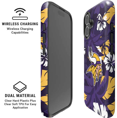 NFL Minnesota Vikings Tropical Print iPhone 16 Magsafe Impact Case