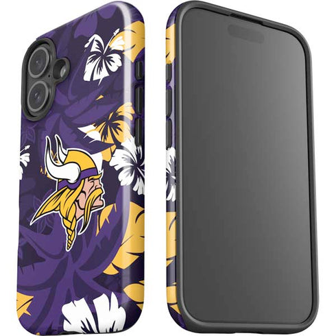 NFL Minnesota Vikings Tropical Print iPhone 16 Plus Impact Case