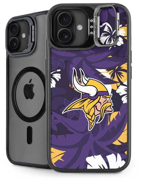 NFL Minnesota Vikings Tropical Print iPhone 16 Plus Kickstand Case