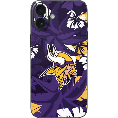 NFL Minnesota Vikings Tropical Print iPhone 16 Plus Skin