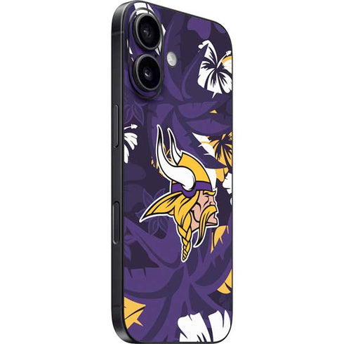 NFL Minnesota Vikings Tropical Print iPhone 16 Plus Skin