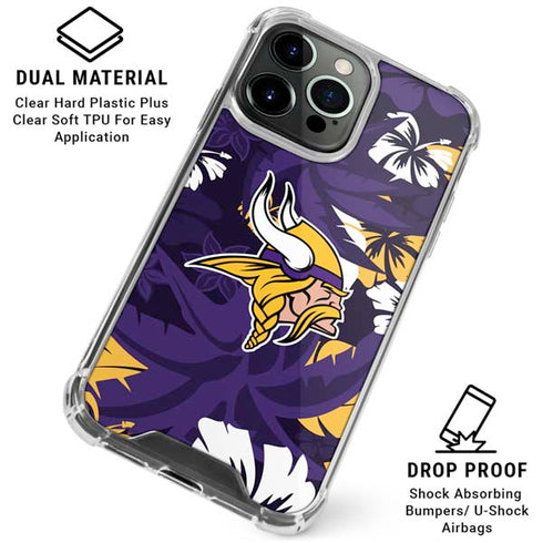 NFL Minnesota Vikings Tropical Print iPhone 16 Pro Clear Case