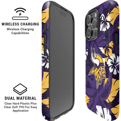 NFL Minnesota Vikings Tropical Print iPhone 16 Pro Magsafe Impact Case