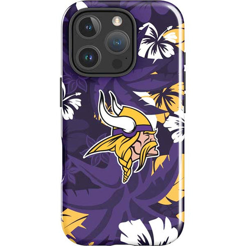 NFL Minnesota Vikings Tropical Print iPhone 16 Pro Max Impact Case