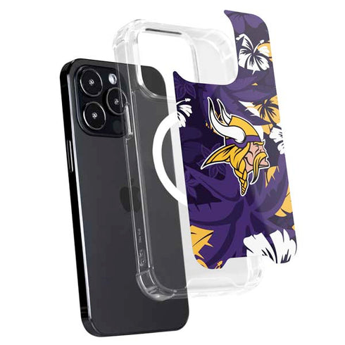 NFL Minnesota Vikings Tropical Print iPhone 16 Pro Max MagSafe Case