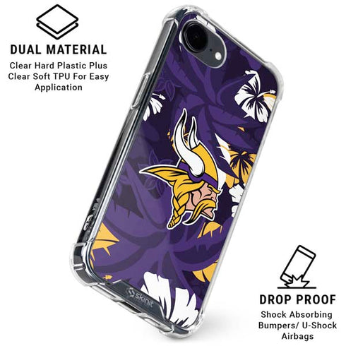 NFL Minnesota Vikings Tropical Print iPhone 16e Clear Case