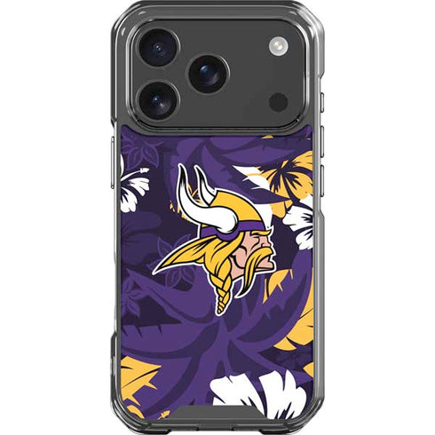NFL Minnesota Vikings Tropical Print iPhone 18 Pro Clear Case