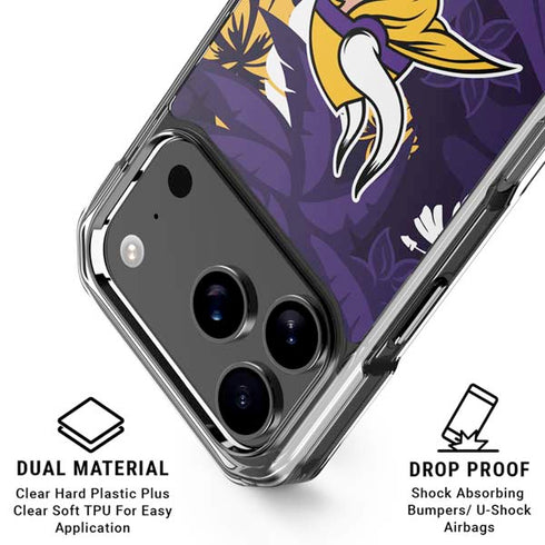 NFL Minnesota Vikings Tropical Print iPhone 18 Pro Clear Case