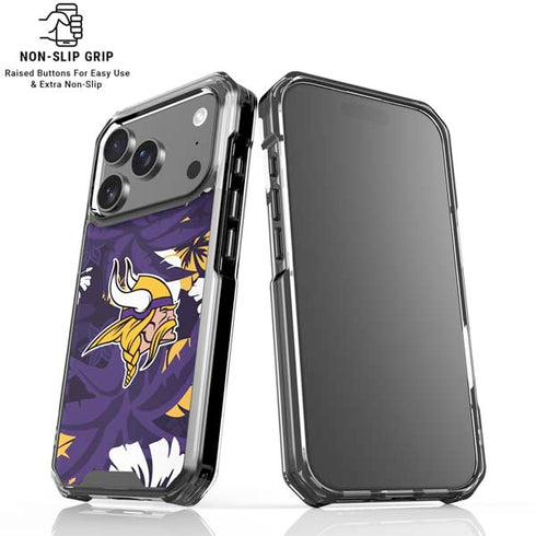 NFL Minnesota Vikings Tropical Print iPhone 18 Pro Clear Case