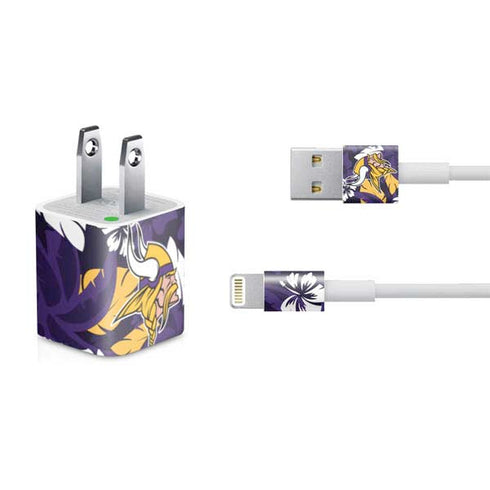 NFL Minnesota Vikings Tropical Print iPhone Charger (5W USB) Skin
