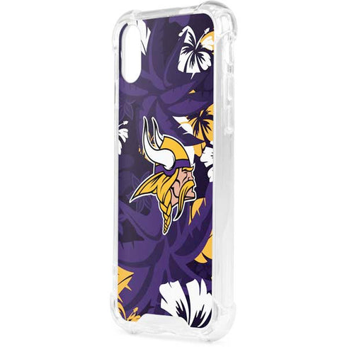 NFL Minnesota Vikings Tropical Print iPhone XS Clear Case