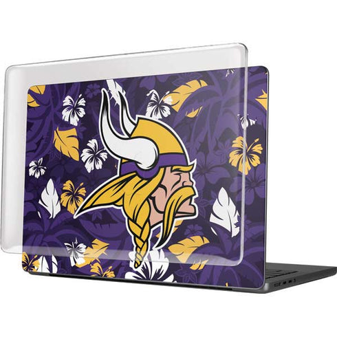 NFL Minnesota Vikings Tropical Print MacBook Pro 14in (2021-24) Case plus Skin