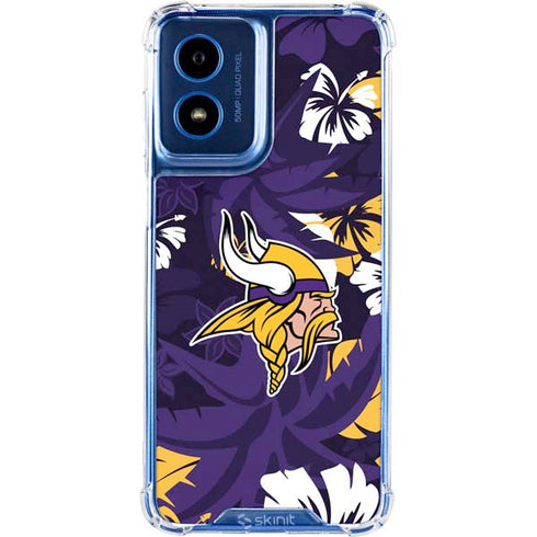 NFL Minnesota Vikings Tropical Print Moto G 5G (2024) Clear Case