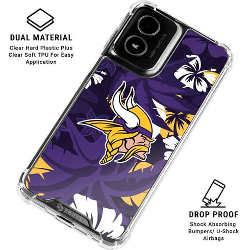 NFL Minnesota Vikings Tropical Print Moto G Power 5G (2024) Clear Case