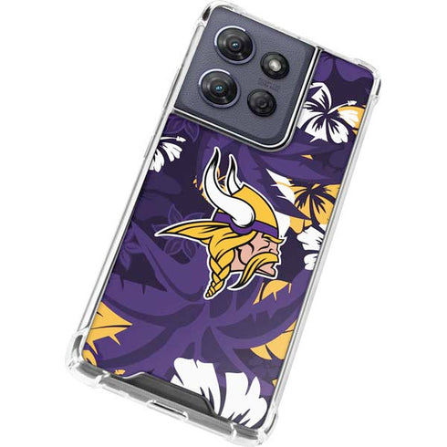 NFL Minnesota Vikings Tropical Print Moto G Power 5G (2025) Clear Case