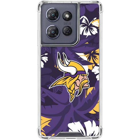 NFL Minnesota Vikings Tropical Print Moto G Stylus 5G (2025) Clear Case