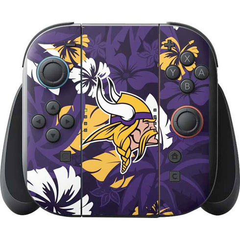 NFL Minnesota Vikings Tropical Print Nintendo Switch 2 (2025) with Joy-Con Skin