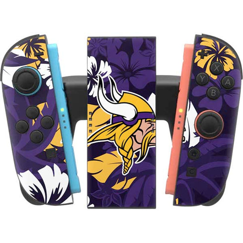 NFL Minnesota Vikings Tropical Print Nintendo Switch 2 (2025) Joy-Con Controller Skin