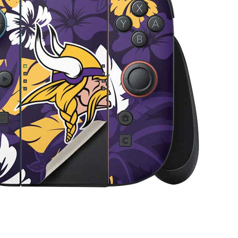 NFL Minnesota Vikings Tropical Print Nintendo Switch 2 (2025) Joy-Con Controller Skin