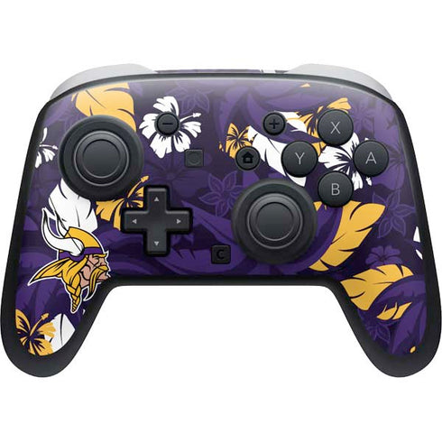 NFL Minnesota Vikings Tropical Print Nintendo Switch 2 (2025) Pro Controller Skin