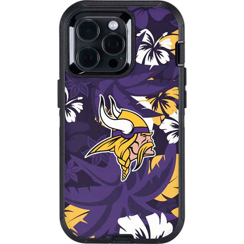 NFL Minnesota Vikings Tropical Print Otterbox Defender iPhone Skin