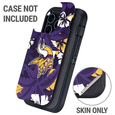 NFL Minnesota Vikings Tropical Print Otterbox Defender iPhone Skin