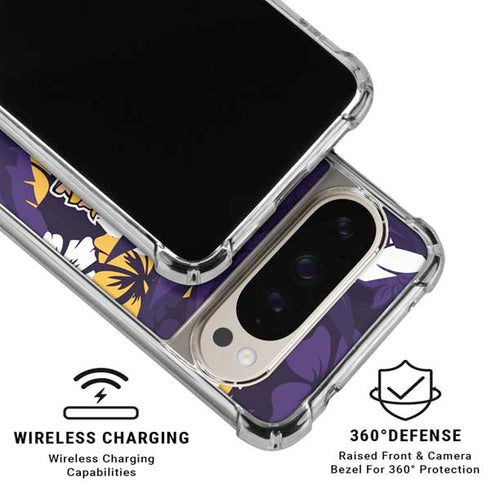NFL Minnesota Vikings Tropical Print Pixel 9/9 Pro Clear Case