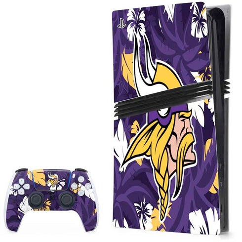 NFL Minnesota Vikings Tropical Print PS5 Pro Bundle Skin