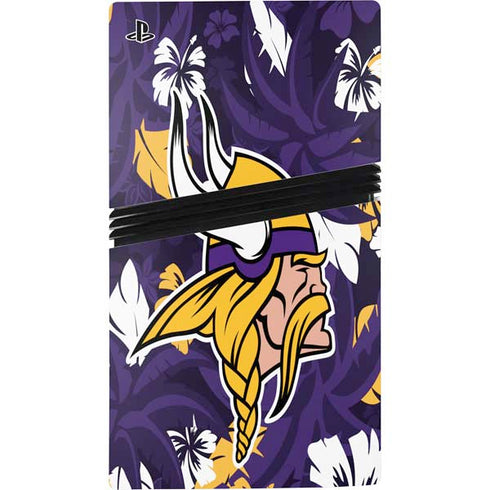 NFL Minnesota Vikings Tropical Print PS5 Pro Disk Console Skin