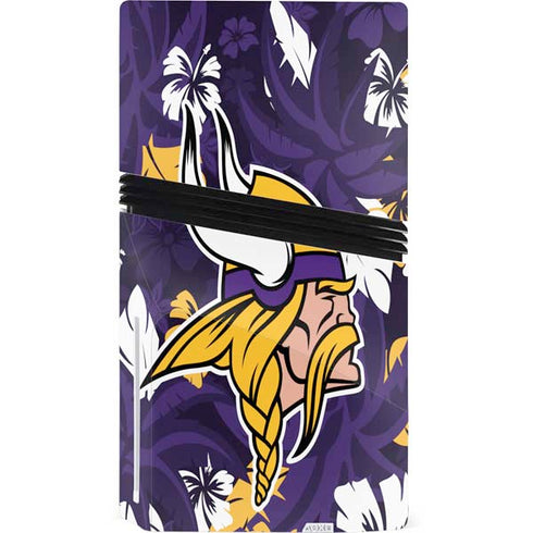 NFL Minnesota Vikings Tropical Print PS5 Pro Disk Console Skin