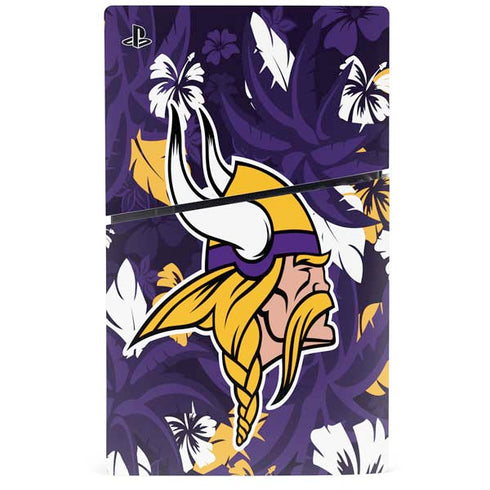 NFL Minnesota Vikings Tropical Print PS5 Slim Digital Edition Console Skin