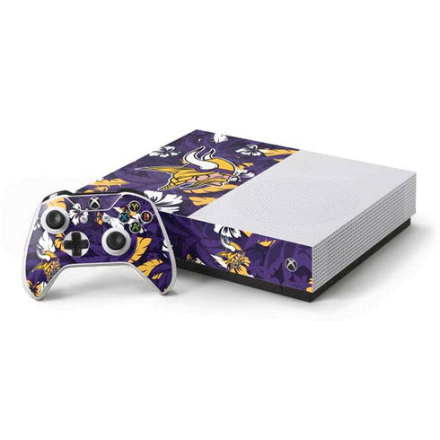 NFL Minnesota Vikings Tropical Print Xbox One S All-Digital Edition Bundle Skin
