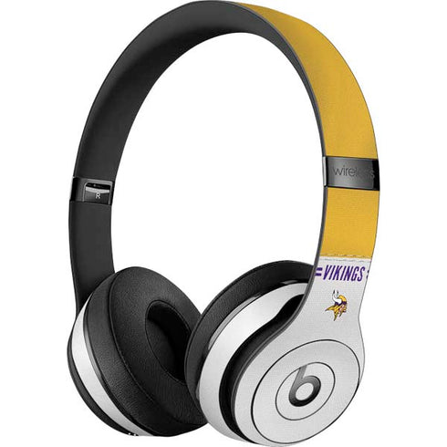 NFL Minnesota Vikings White Striped Beats Solo 3 Wireless Skin