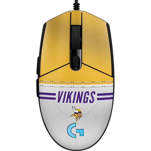 NFL Minnesota Vikings White Striped G203 Prodigy RGB Wired Gaming Mouse Skin