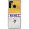 NFL Minnesota Vikings White Striped Galaxy A21 Clear Case