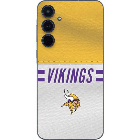 NFL Minnesota Vikings White Striped Galaxy A35 5G Skin