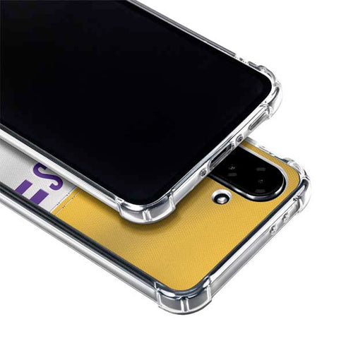 NFL Minnesota Vikings White Striped Galaxy A36 5G Clear Case