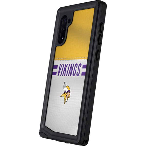 NFL Minnesota Vikings White Striped Galaxy Note 10 Waterproof Case