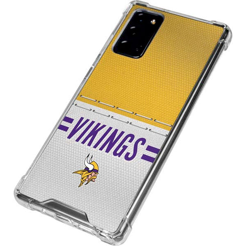 NFL Minnesota Vikings White Striped Galaxy Note20 5G Clear Case