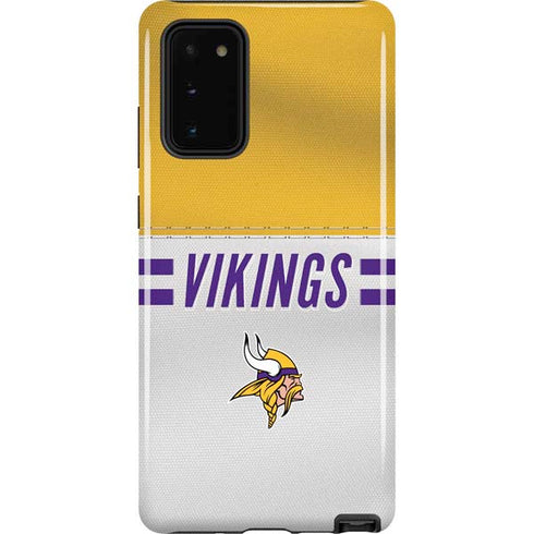 NFL Minnesota Vikings White Striped Galaxy Note20 5G Pro Case