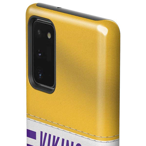 NFL Minnesota Vikings White Striped Galaxy Note20 5G Pro Case