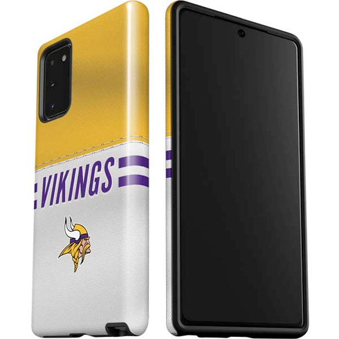 NFL Minnesota Vikings White Striped Galaxy Note20 5G Pro Case