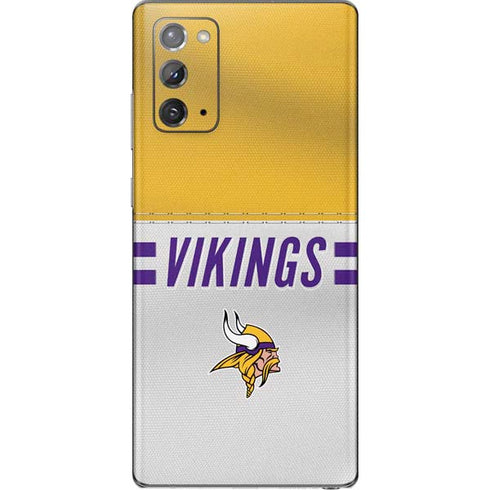 NFL Minnesota Vikings White Striped Galaxy Note20 5G Skin