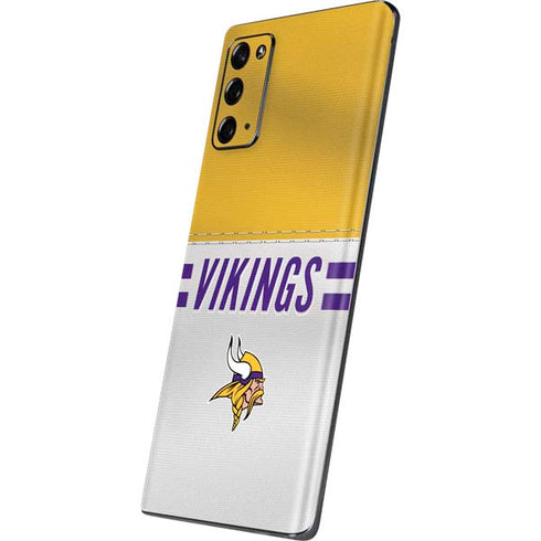 NFL Minnesota Vikings White Striped Galaxy Note20 5G Skin