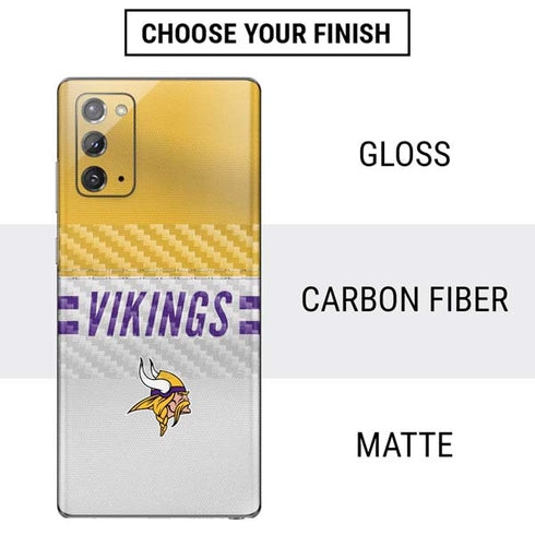 NFL Minnesota Vikings White Striped Galaxy Note20 5G Skin