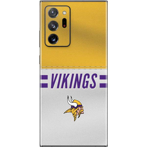NFL Minnesota Vikings White Striped Galaxy Note20 Ultra 5G Skin