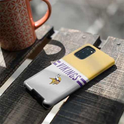NFL Minnesota Vikings White Striped Galaxy S20 Plus Pro Case