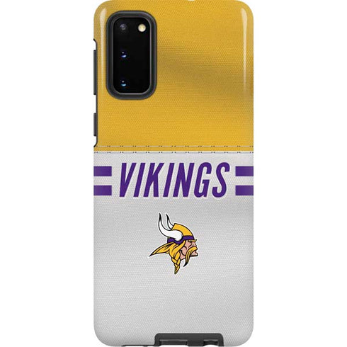 NFL Minnesota Vikings White Striped Galaxy S20 Pro Case
